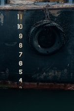 black tire on ship