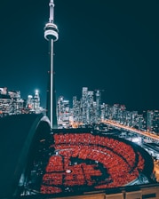 CN Tower at nighttime
