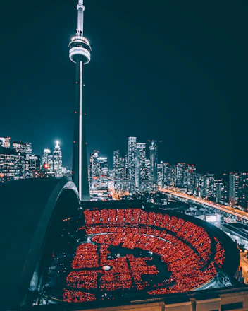CN Tower at nighttime