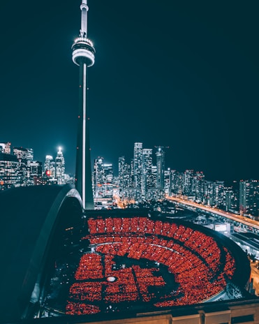 CN Tower at nighttime