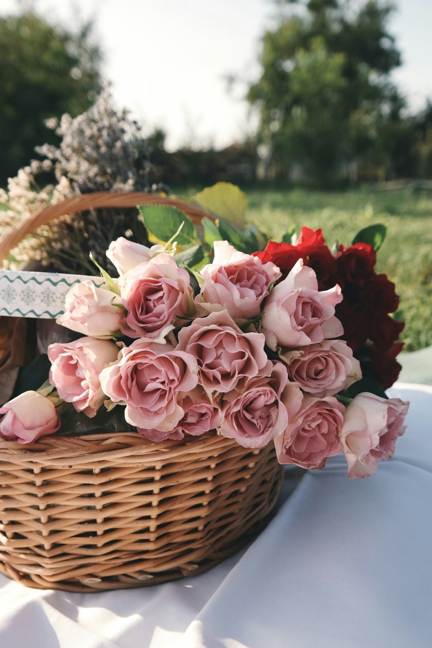 Florist crafting arrangement in studio