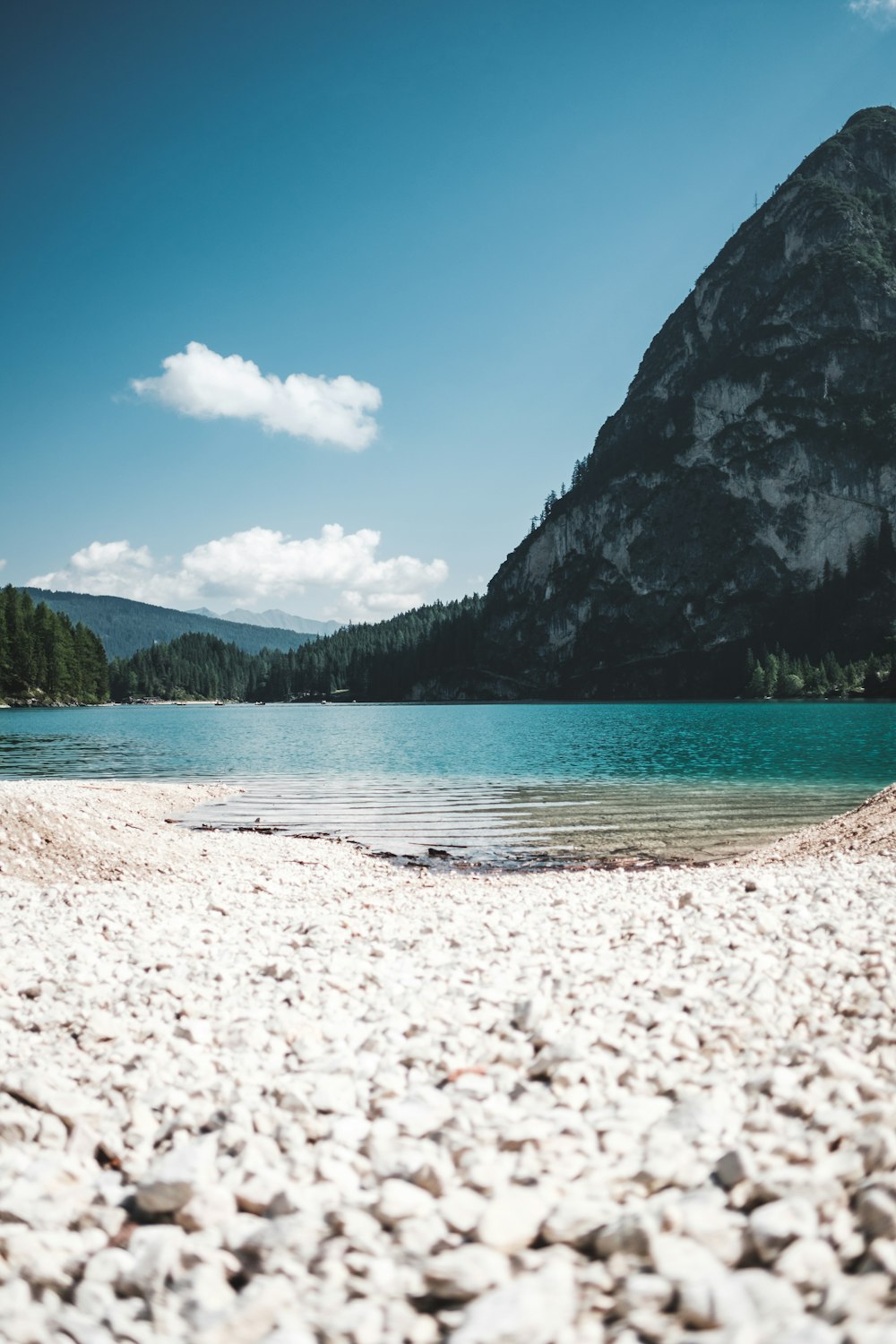 body of water under blue sky