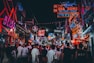 people gathering in Time Square, New York
