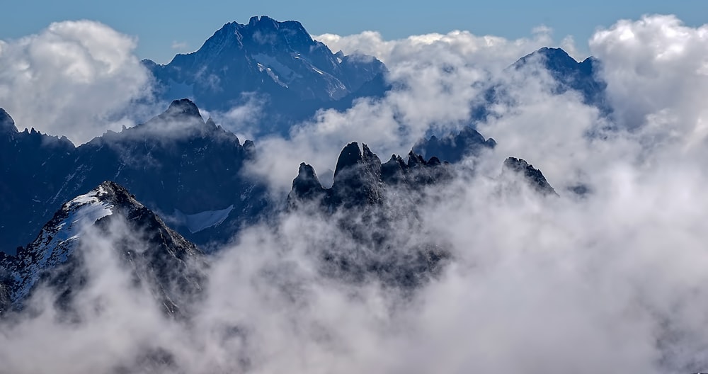 clouds and mountain range