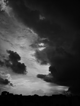 A dramatic sky over Las Vegas showing dark storm clouds approaching the city.