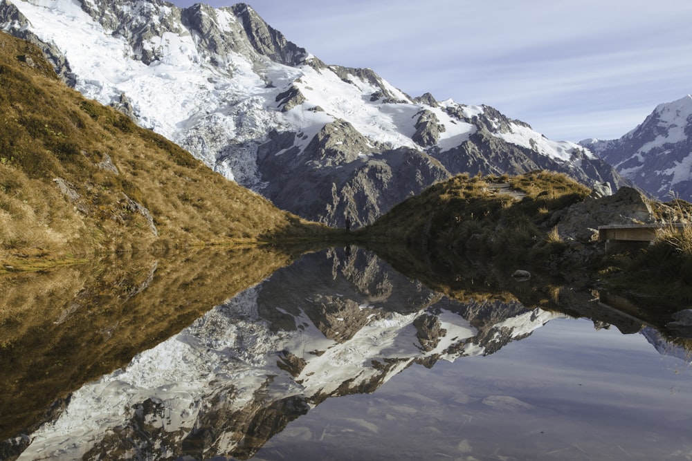 landscape photography of mountain covered with snow