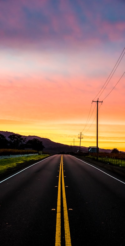 photo of road near mountain