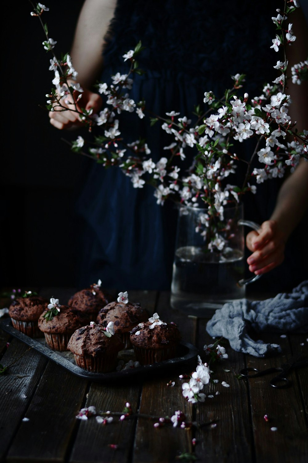 Fotografía plana de cupcakes