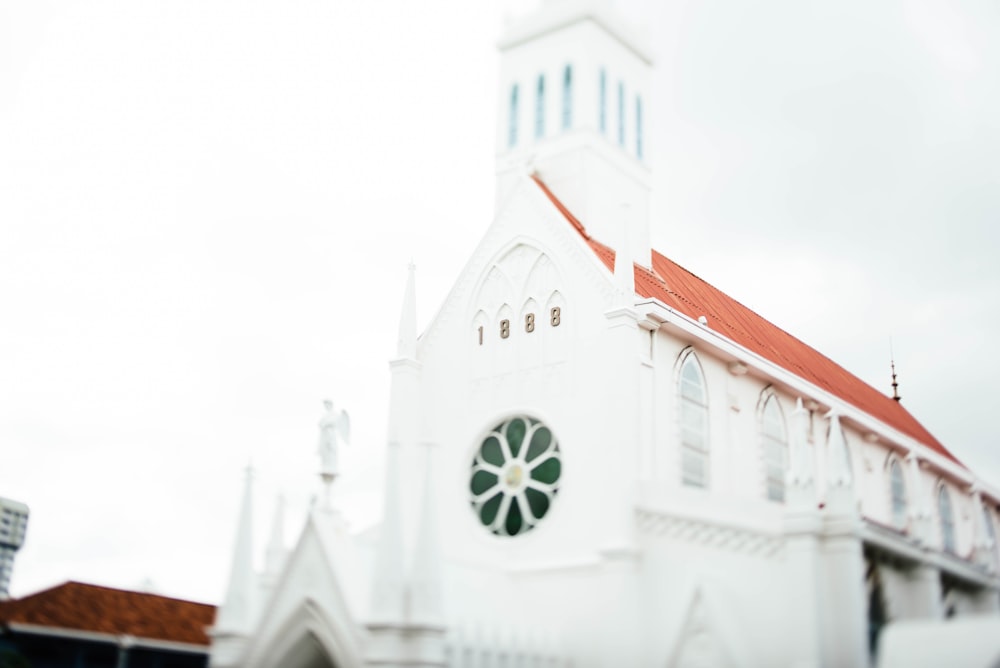 white concrete mosque under white sky