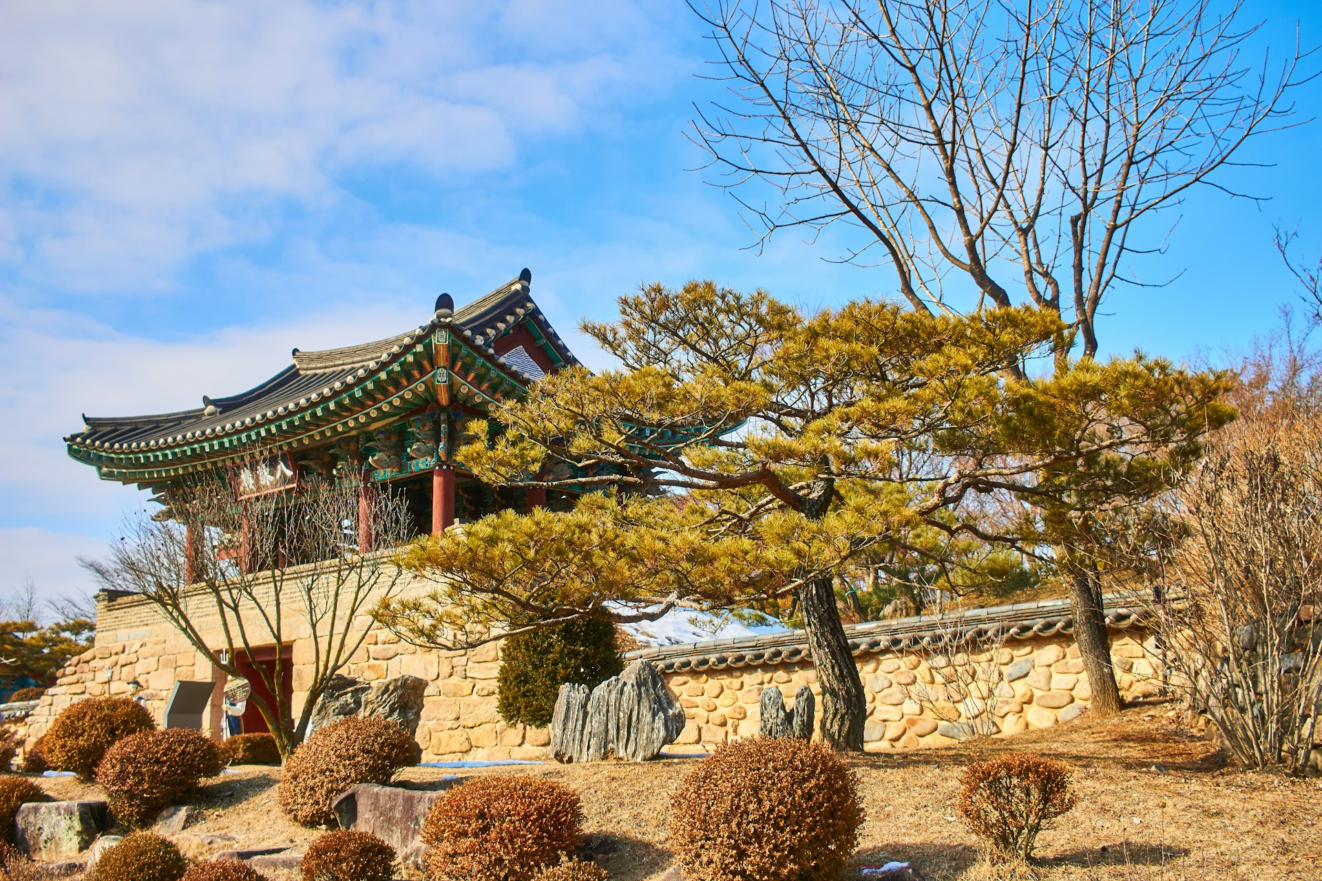 brown and white pagoda house