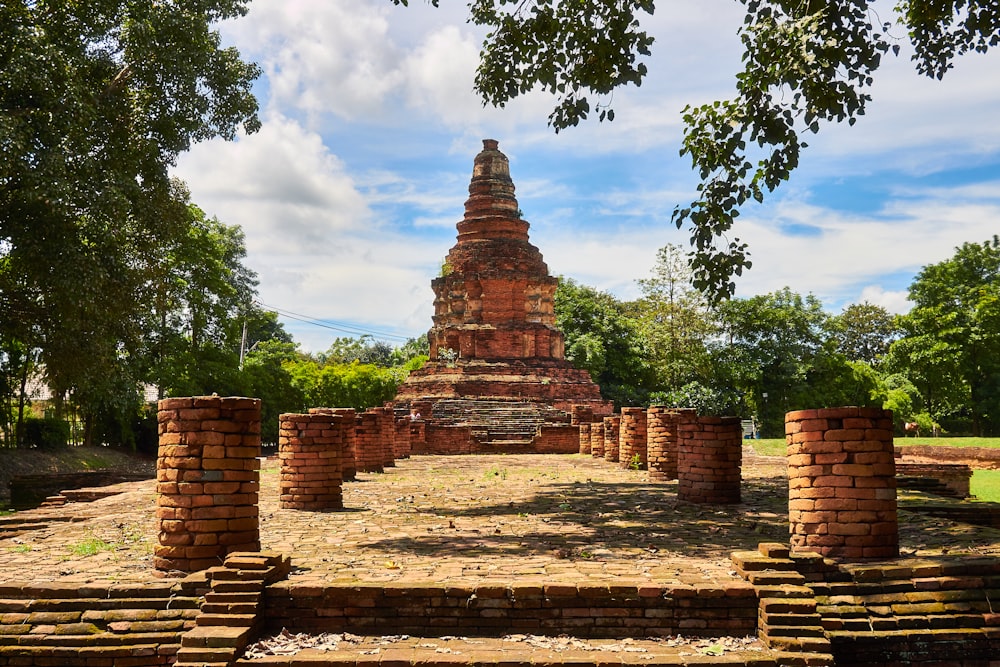 Hindu temple surrounded by trees