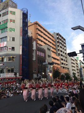 A vibrant scene from a short video featuring lively street performers.