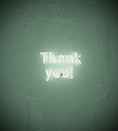 A vibrant thank you banner with a shopping theme.