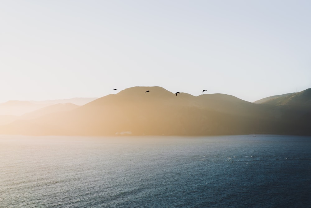 silhouette of mountain in landscape photography