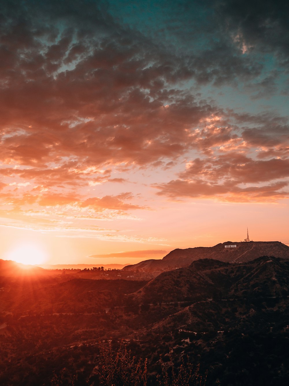 landscape of mountain during dusk