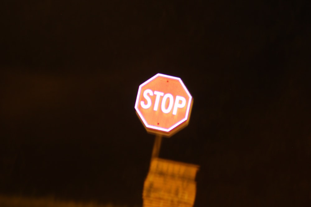 Stop signage during nighttime
