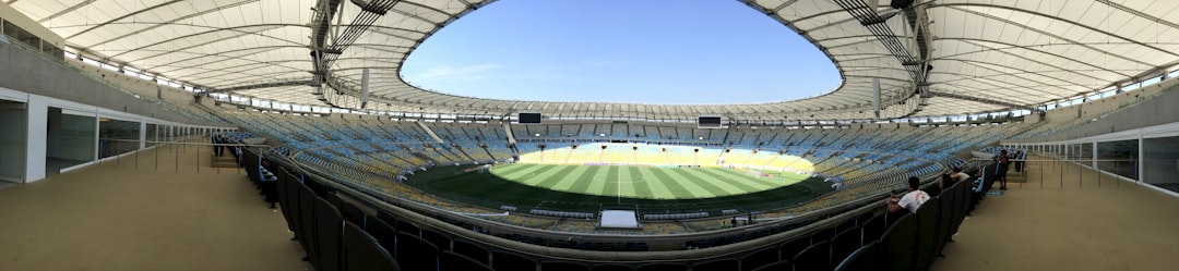 landscape photography of game field, Maracaná stadium one month after the world cup