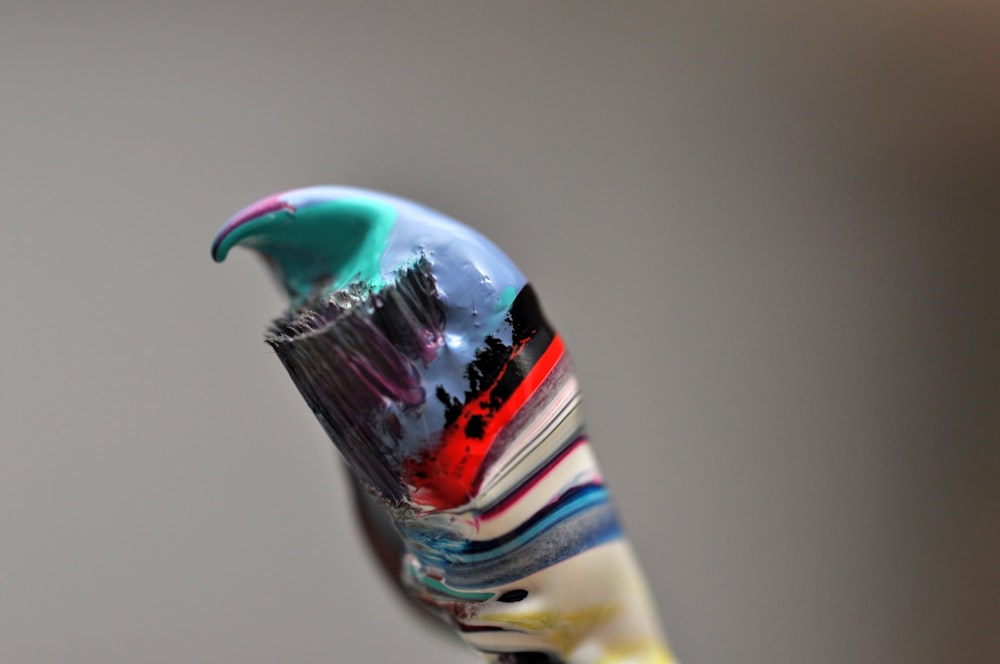 closeup photo of paint brush with paint