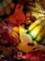 Vibrant and intricately designed glass sculptures interweave with dynamic patterns and a range of vivid colors, including reds, yellows, and greens. The scene is illuminated with light filtering through the translucent material, enhancing the play of colors and textures within the composition.