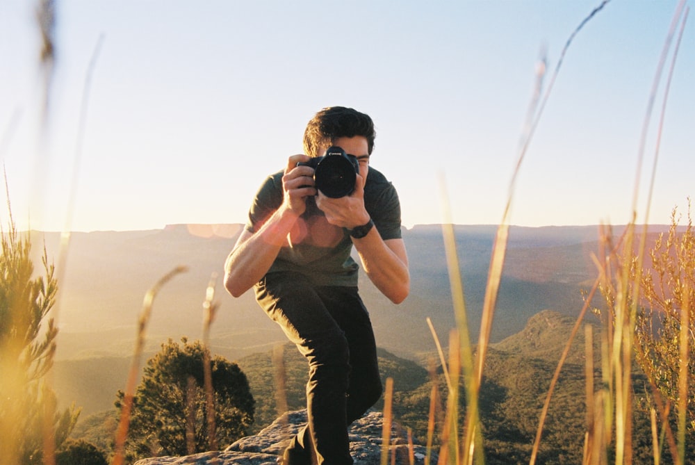 man taking picture