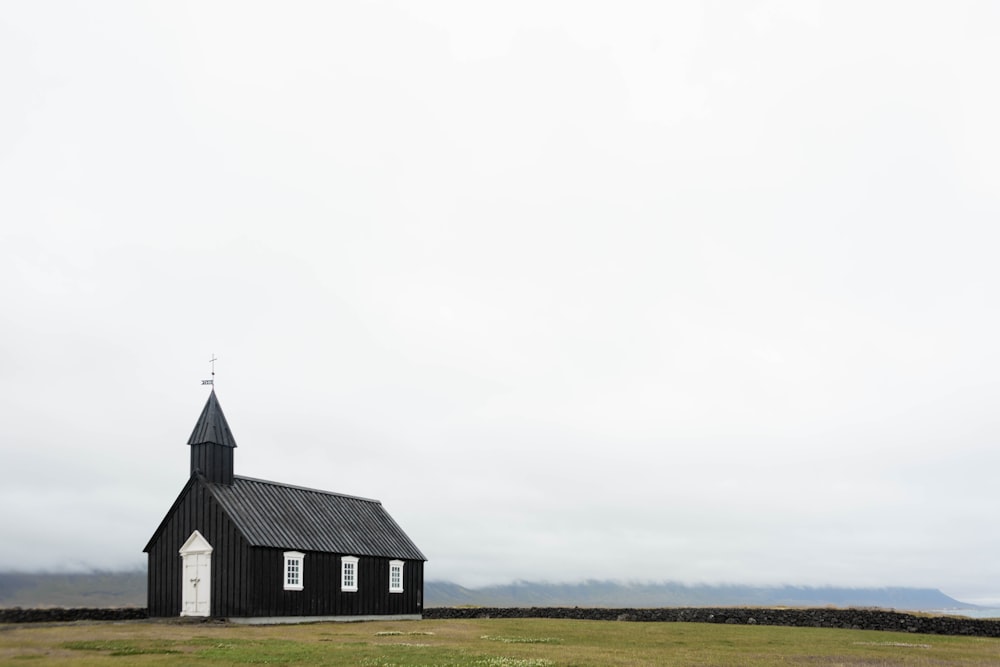 black wooden house