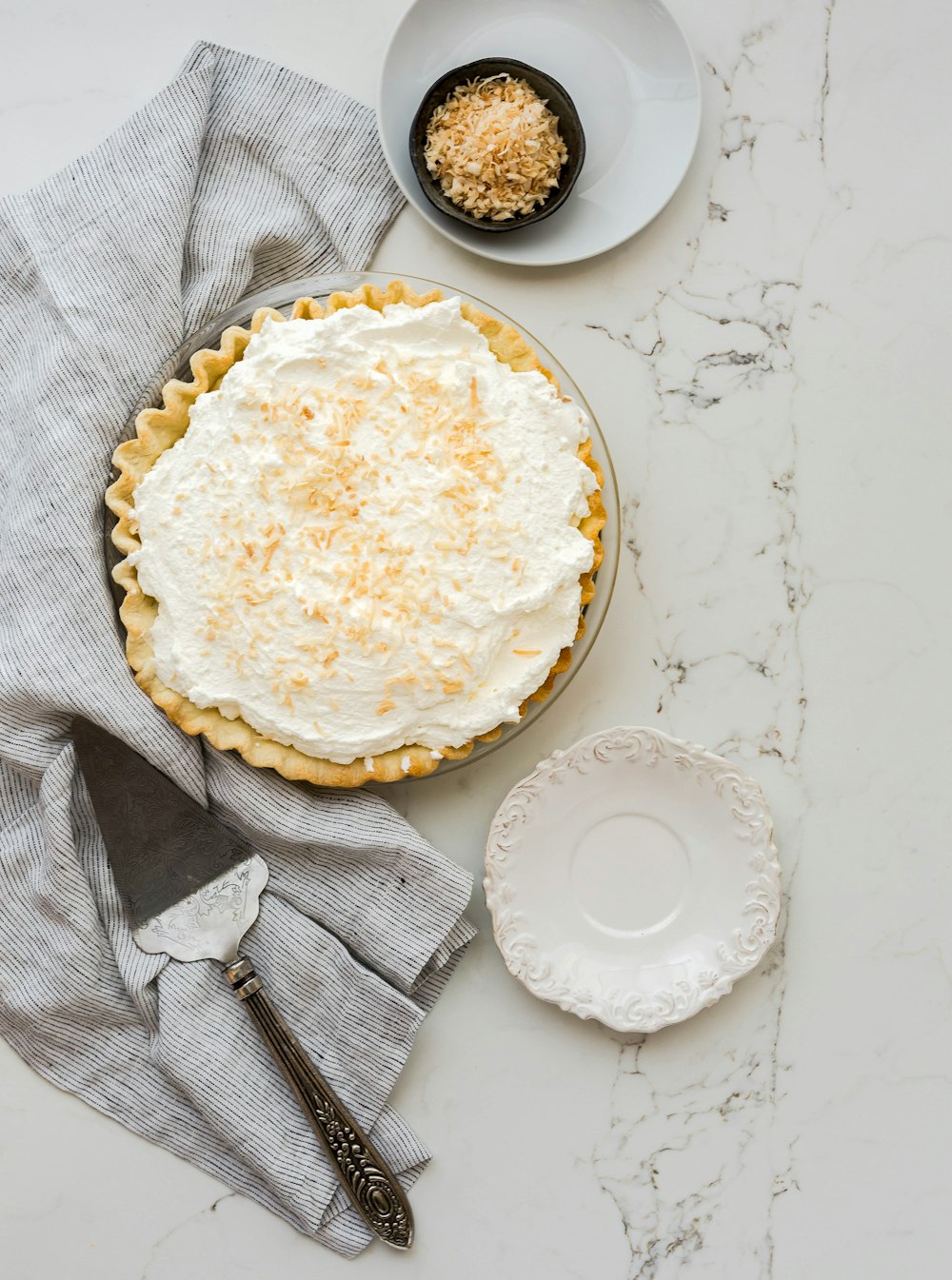 pie cake flat lay