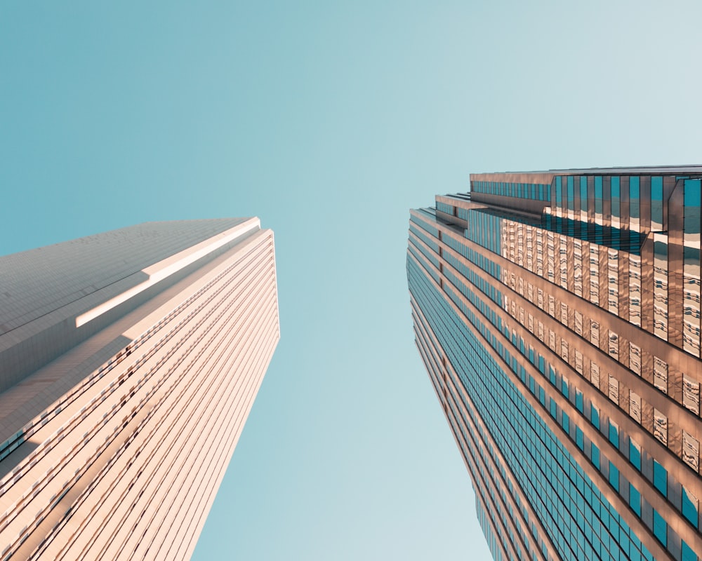 worm's eye view photography of buildings