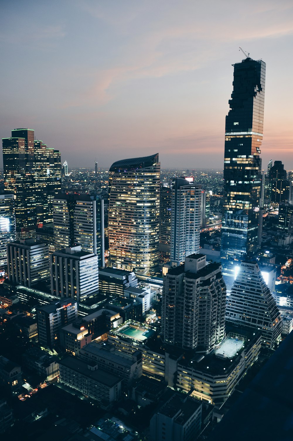 bird's eye view of high-rise buildings