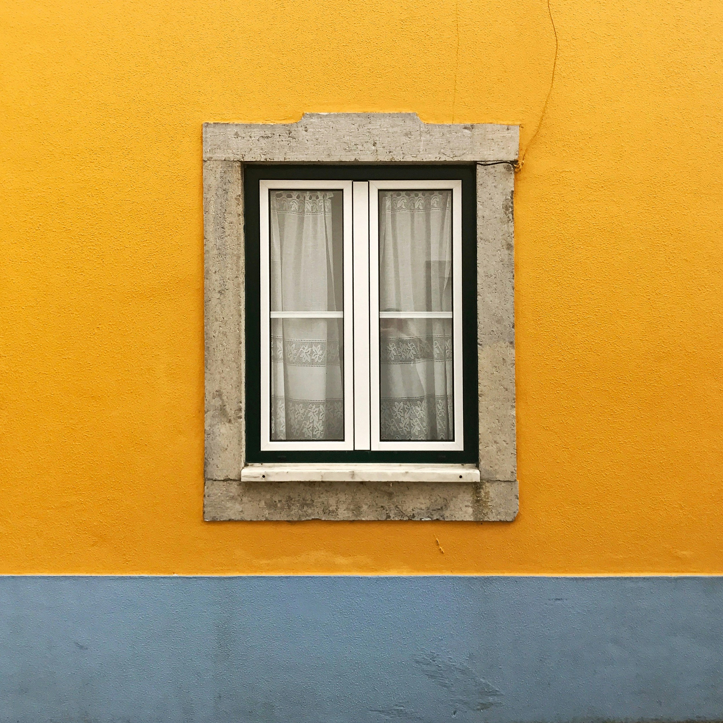 Yellow building window