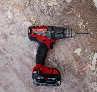 red cordless powerdrill