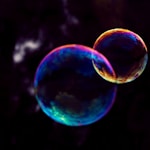 closeup photo of two bubbles
