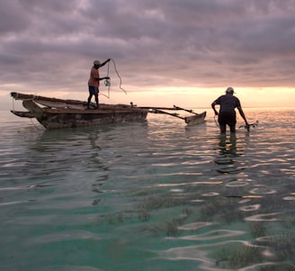Fishermen starting their morning work near the mouth of Tampa Bay.