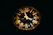 round black and brown analog clock