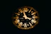 round black and brown analog clock