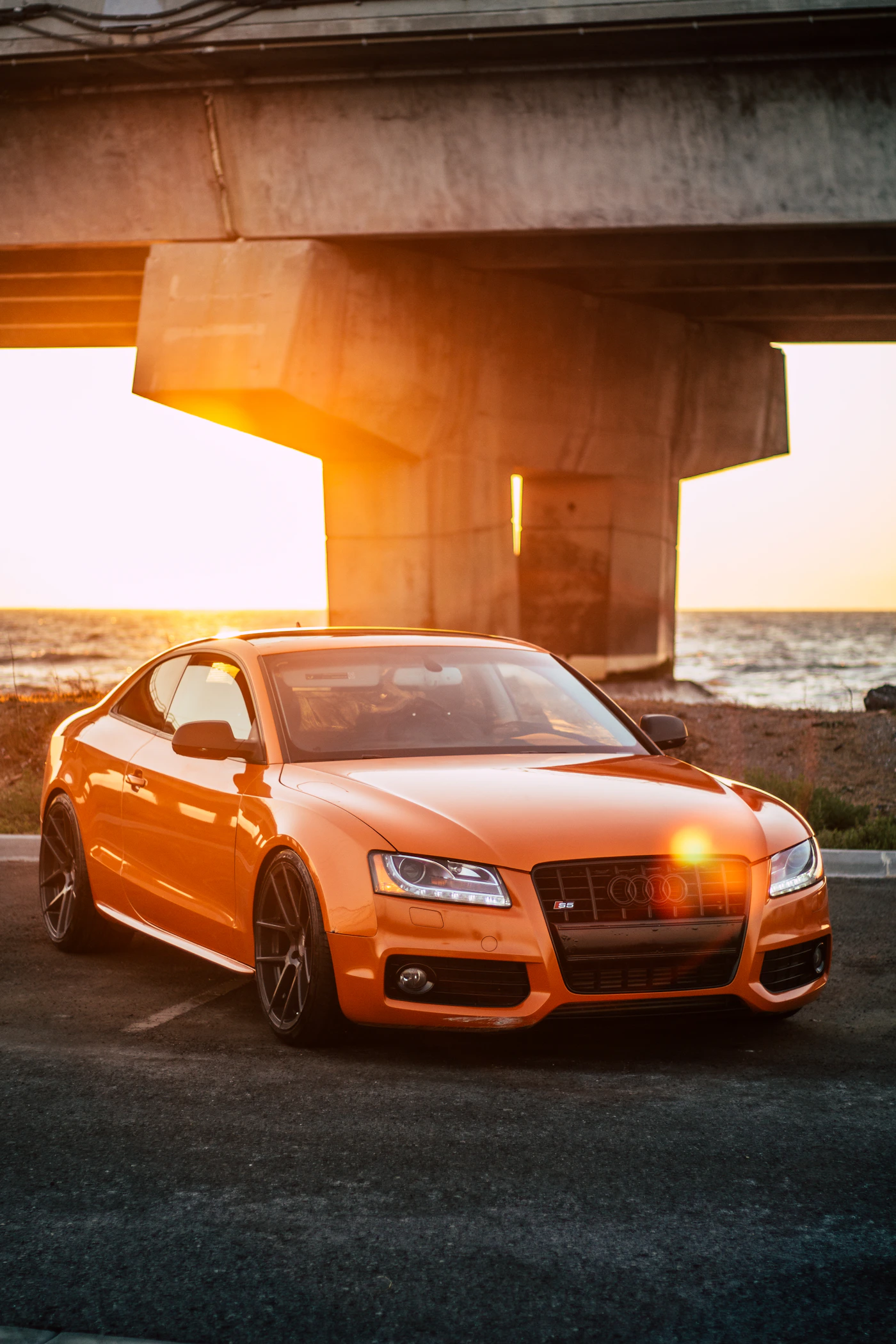 Modern rental car on the road