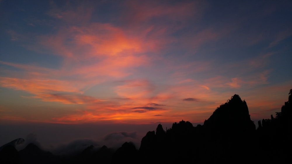 silhouette photo of moutains