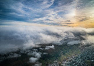 aerial view of sea of clouds