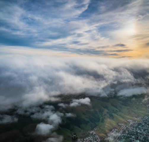 aerial view of sea of clouds