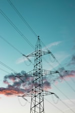 photo of black transmission tower