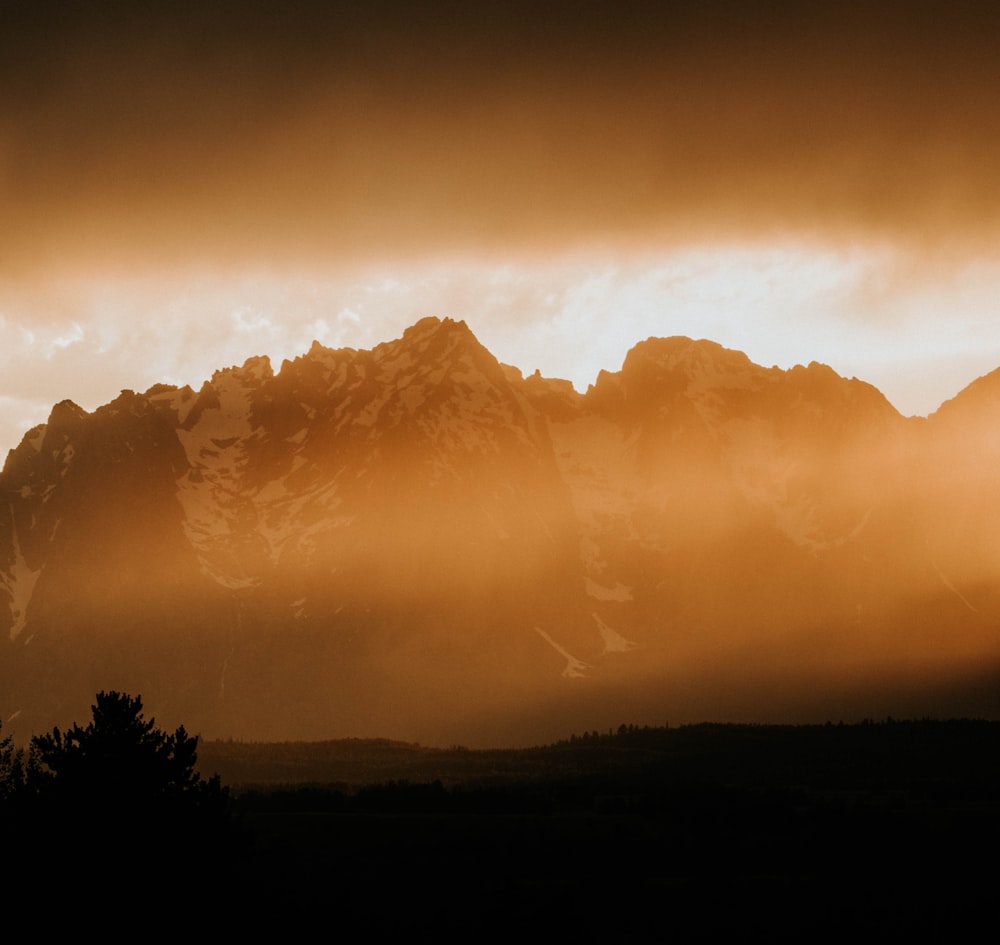 snow-covered mountains