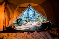 Camping at dusk