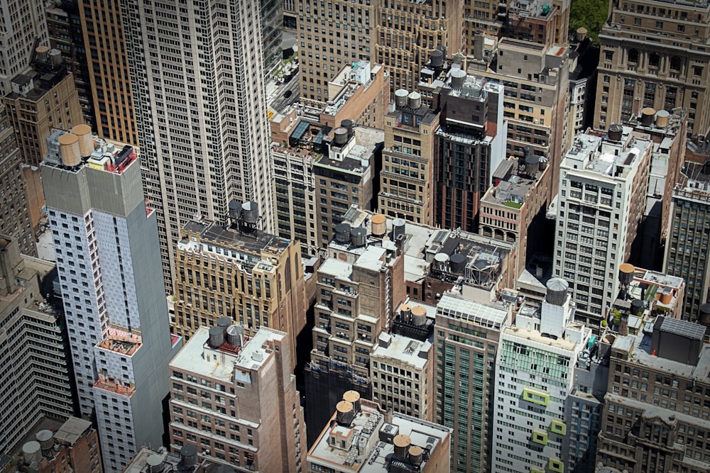 aerial view of city buildings