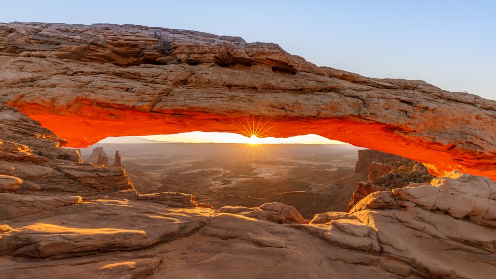 brown rock formation during golden hour