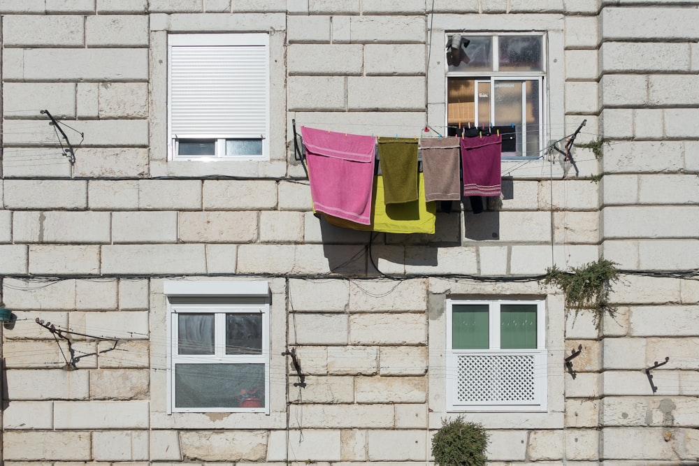 clothes hanging out to dry on a clothes line