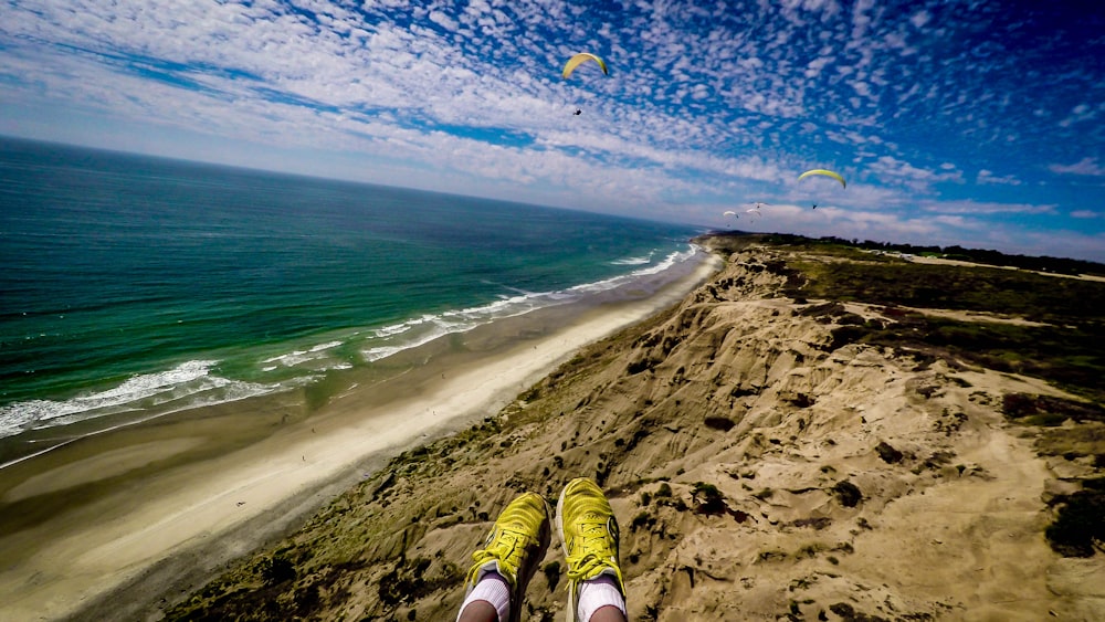 Fotografía a vista de pájaro de la orilla del mar