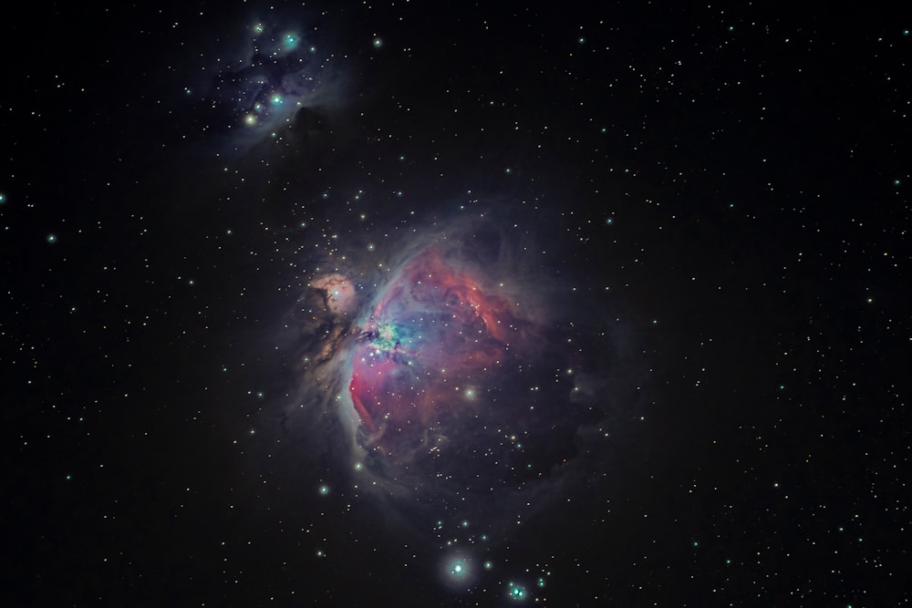 A colorful explosion in space.