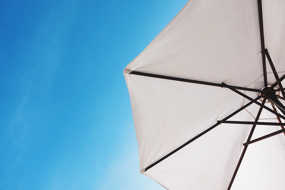 white patio umbrella