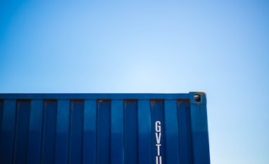 blue intermodal container