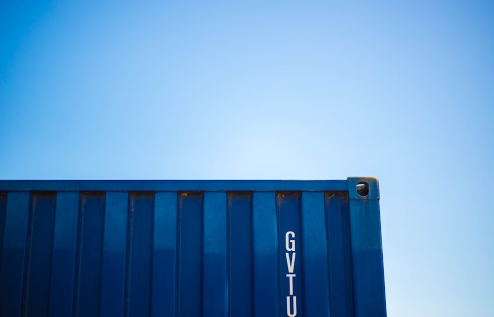 blue intermodal container