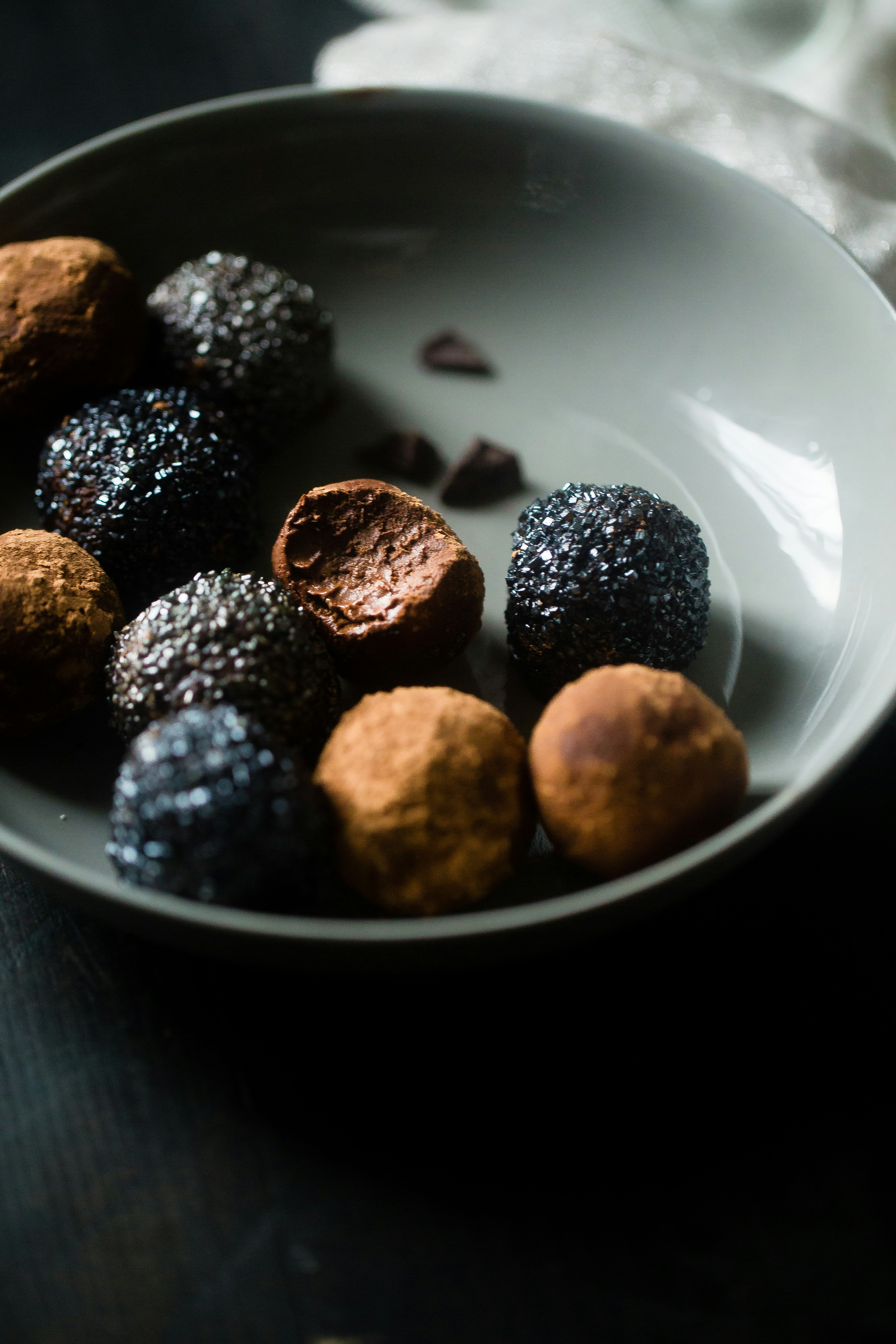 My process for this shot was to really make these truffles feel like New Years Eve, as they are made with champagne. So, I rolled them in sparkly sprinkles and paired them with a few without sprinkles, to really makes the ones with them pop! This photo makes me feel ready to go out and party!